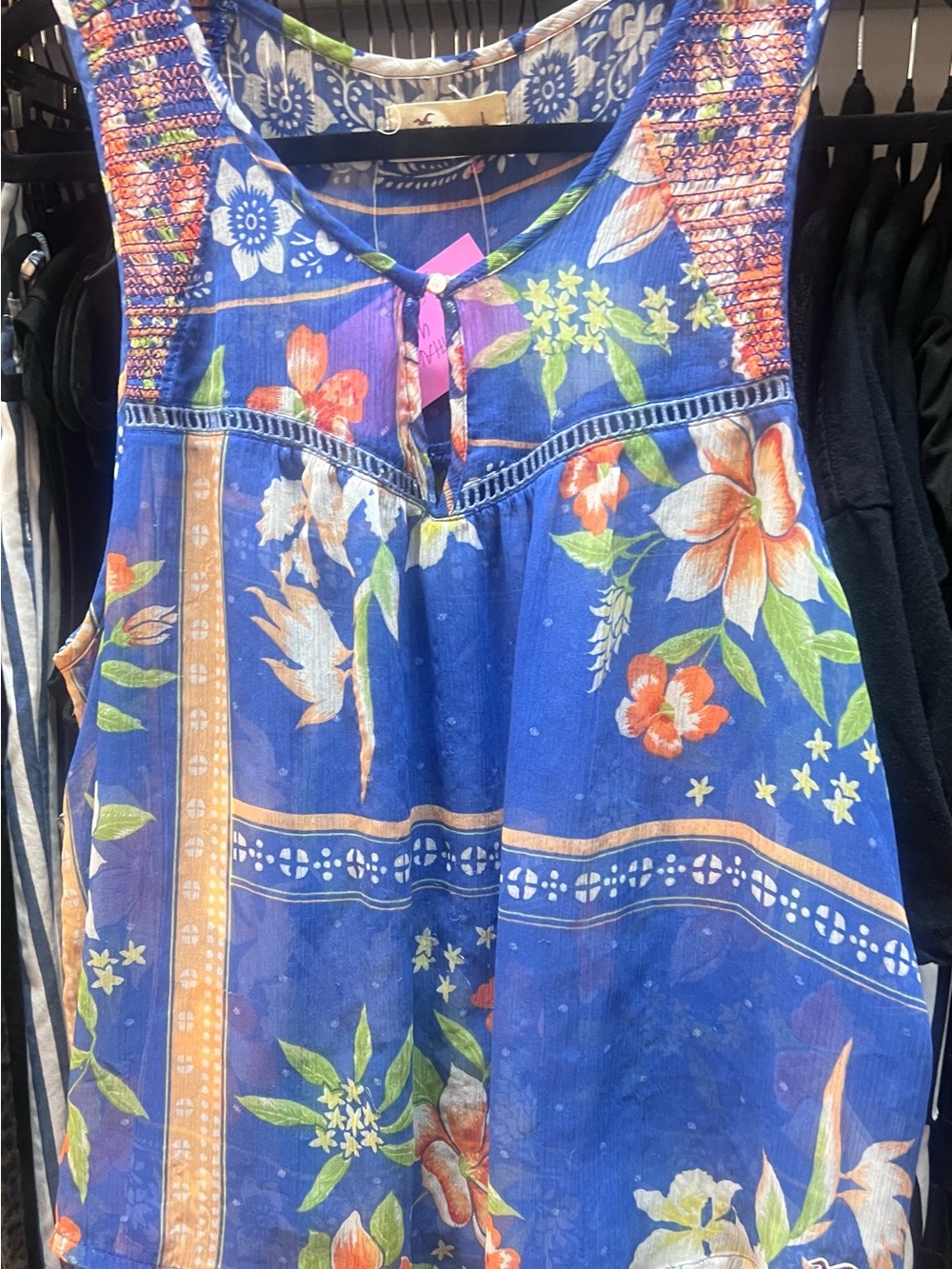 Hollister Blue Floral Tie-Front Camisole